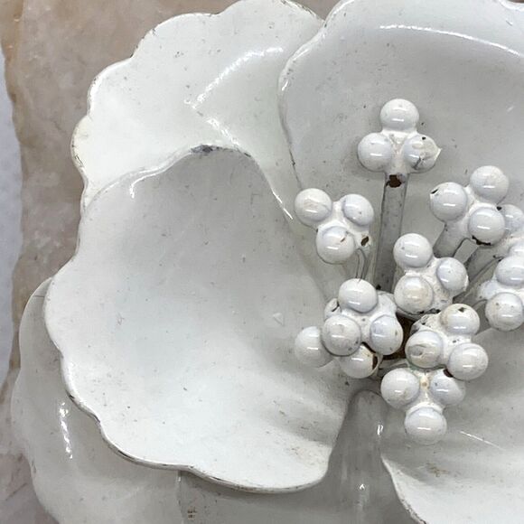 Vintage Lot of 3 Gold Tone Pin Brooch Floral Mod M Jent Gold & White Flower - Picture 8 of 16